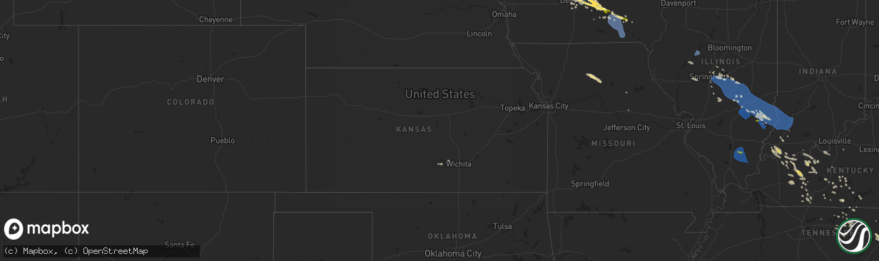 Hail map in Kansas on July 30, 2024