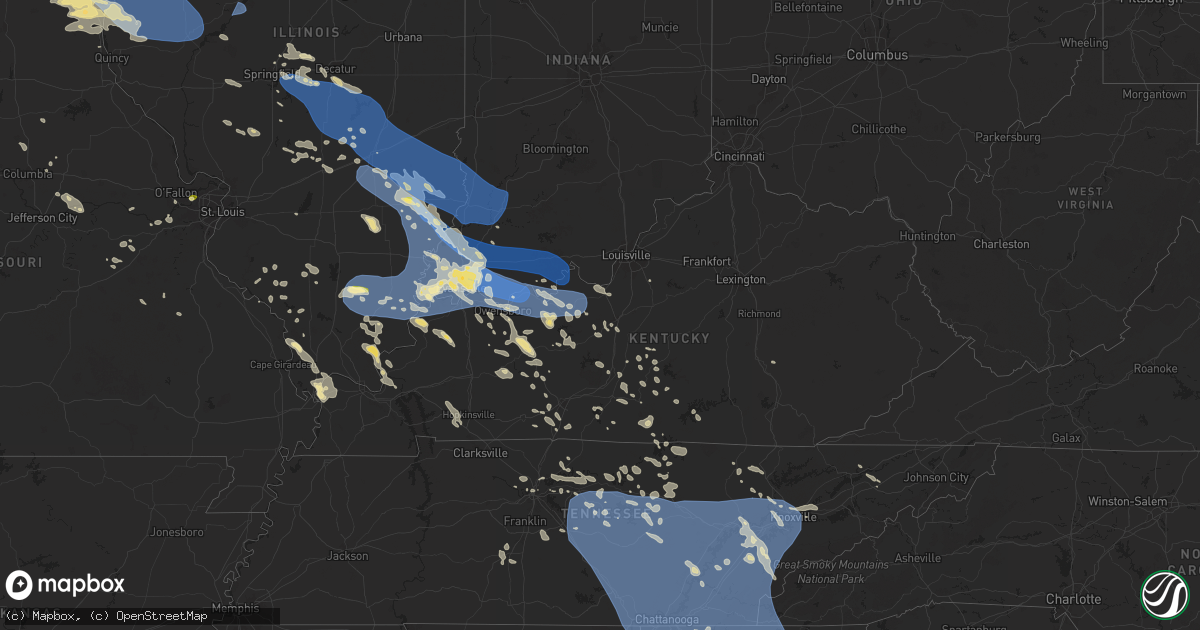 Hail map in Kentucky on July 30, 2024