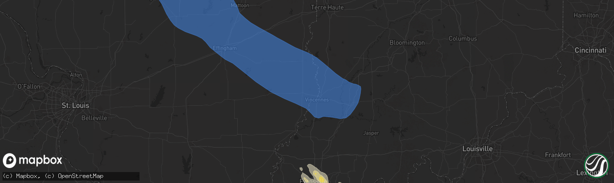 Hail map in Lawrenceville, IL on July 30, 2024