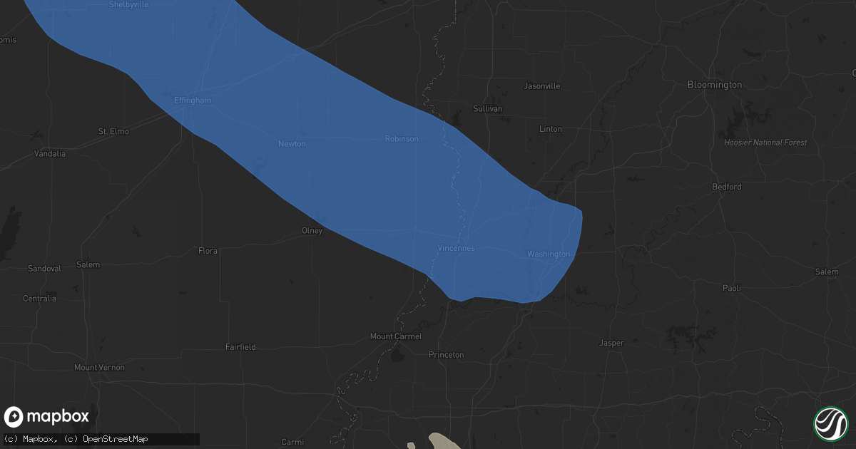 Hail map in Lawrenceville, IL on July 30, 2024