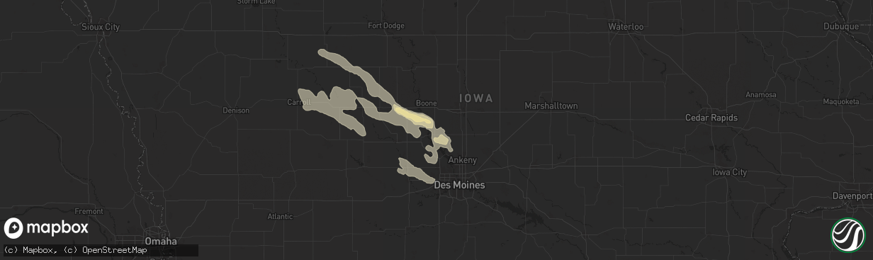 Hail map in Madrid, IA on July 30, 2024