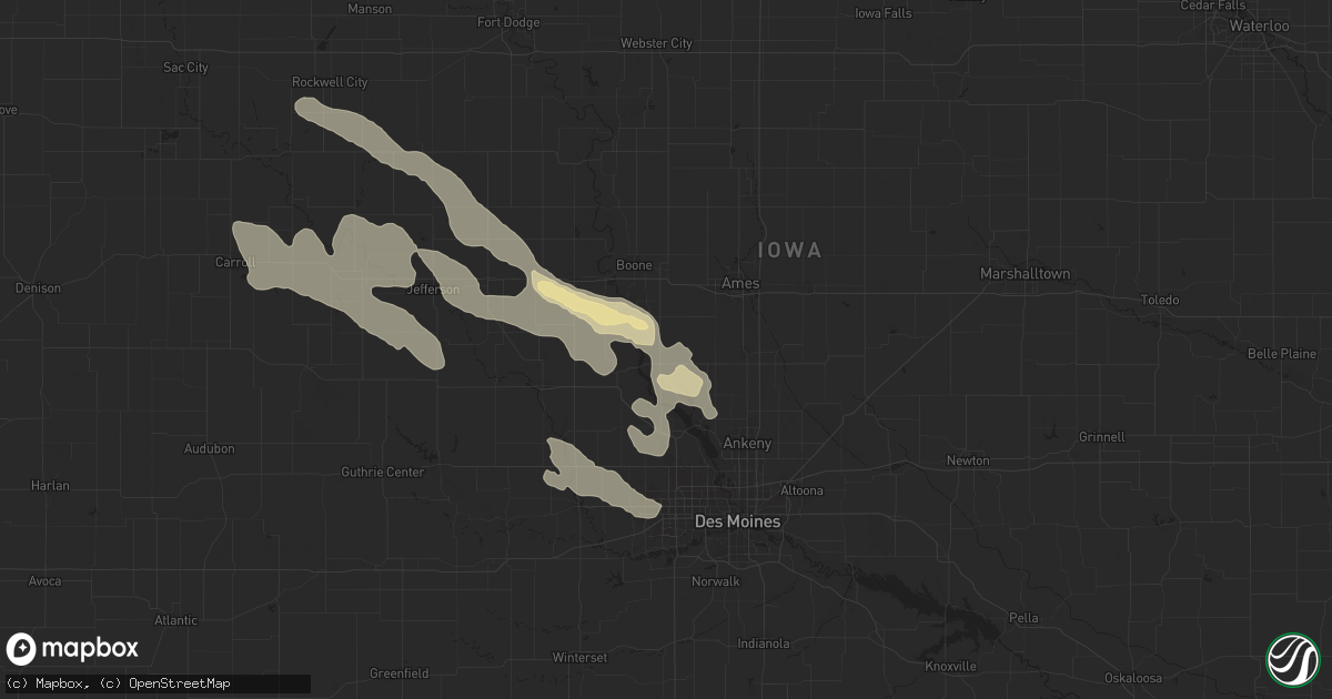 Hail map in Madrid, IA on July 30, 2024