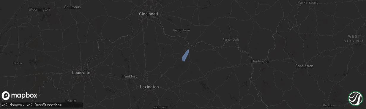 Hail map in Mayslick, KY on July 30, 2024