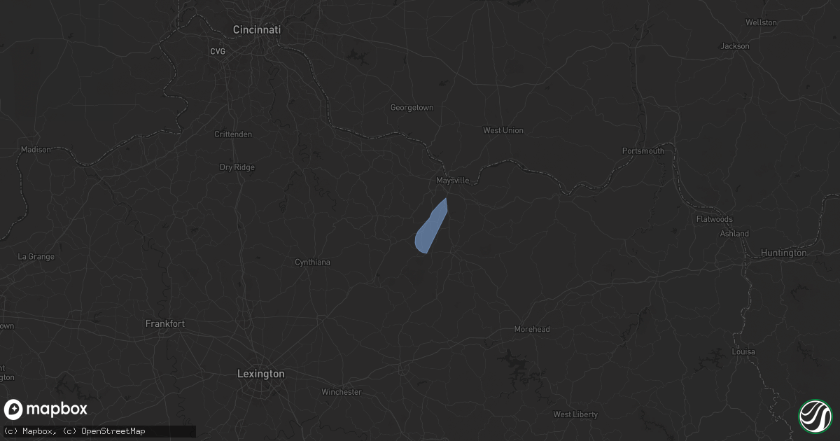 Hail map in Mayslick, KY on July 30, 2024