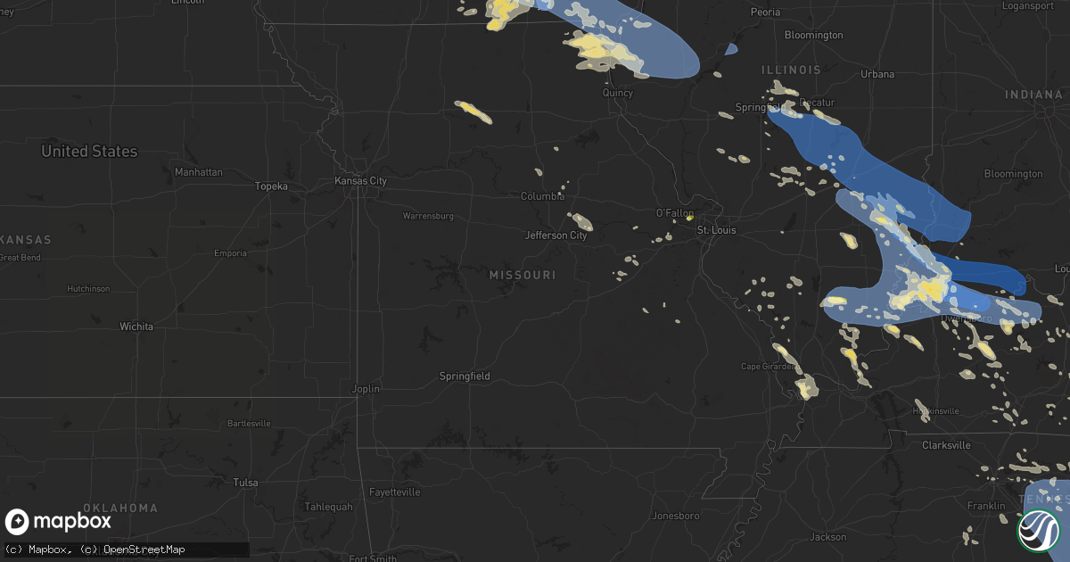 Hail map in Missouri on July 30, 2024