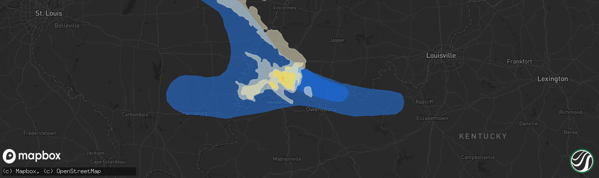 Hail map in Newburgh, IN on July 30, 2024