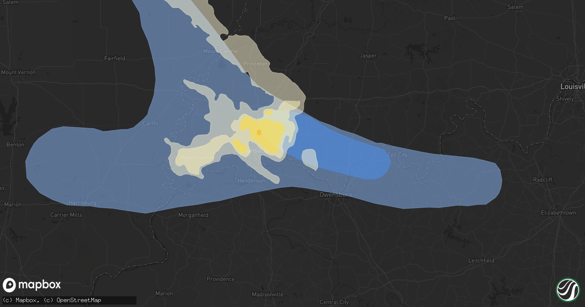 Hail map in Newburgh, IN on July 30, 2024