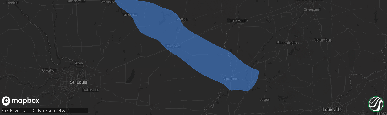 Hail map in Newton, IL on July 30, 2024