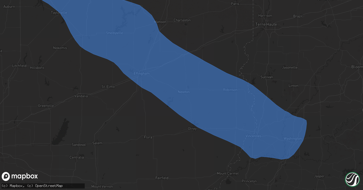 Hail map in Newton, IL on July 30, 2024