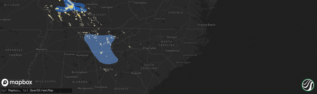 Hail map in North Carolina on July 30, 2024