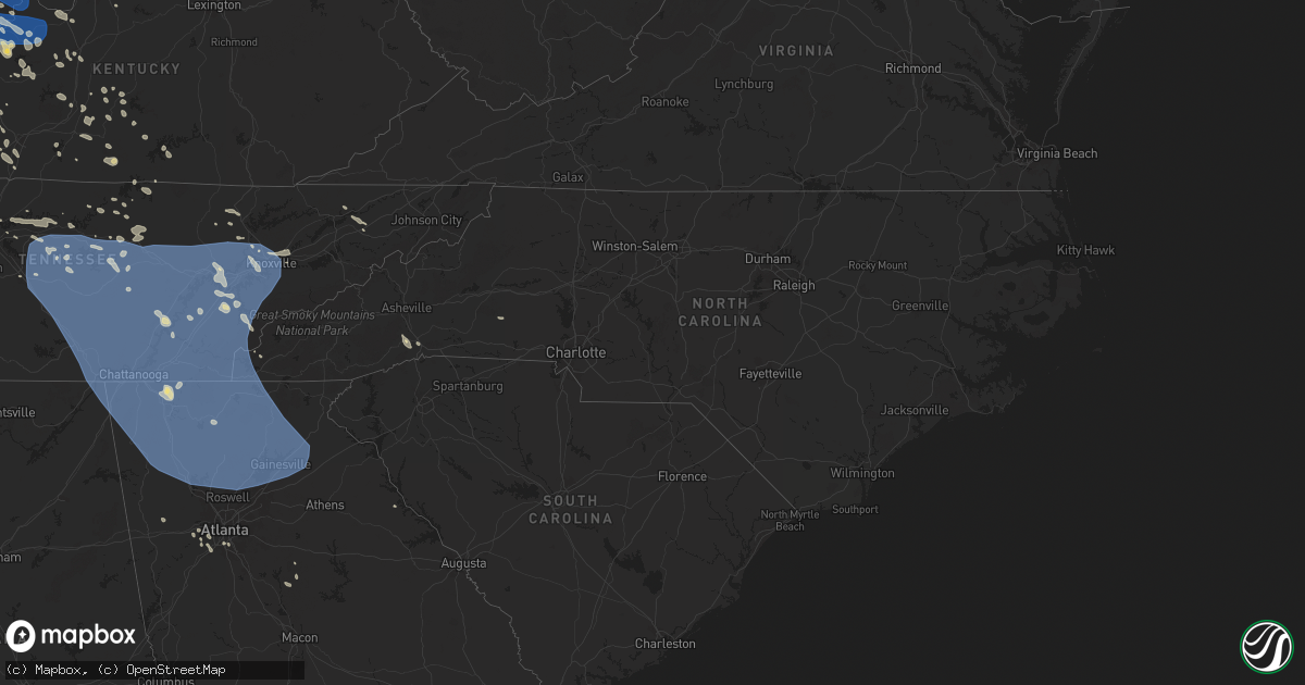 Hail map in North Carolina on July 30, 2024