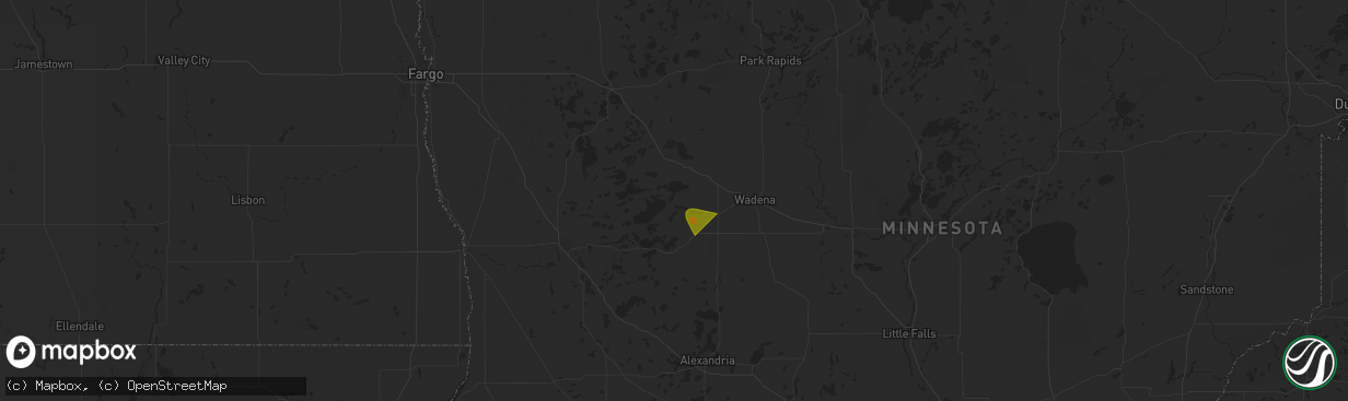 Hail map in Ottertail, MN on July 30, 2024