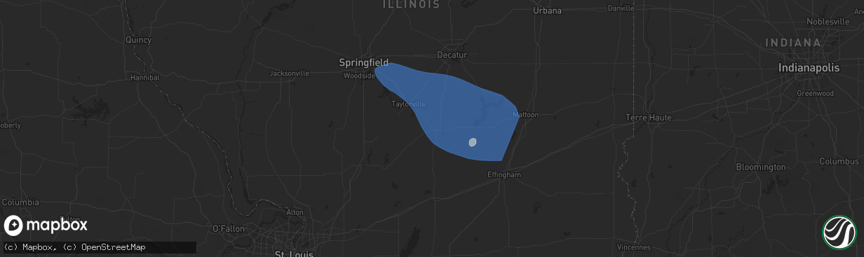 Hail map in Pana, IL on July 30, 2024