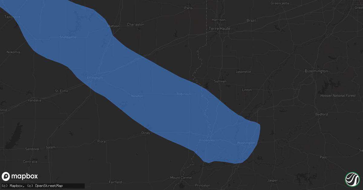 Hail map in Robinson, IL on July 30, 2024