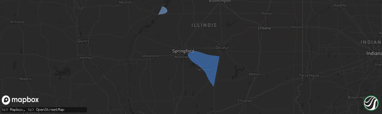 Hail map in Rochester, IL on July 30, 2024