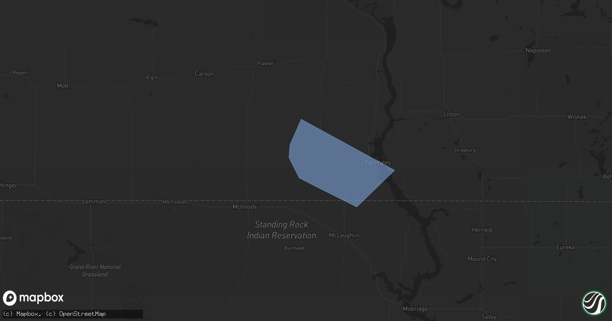 Hail map in Selfridge, ND on July 30, 2024