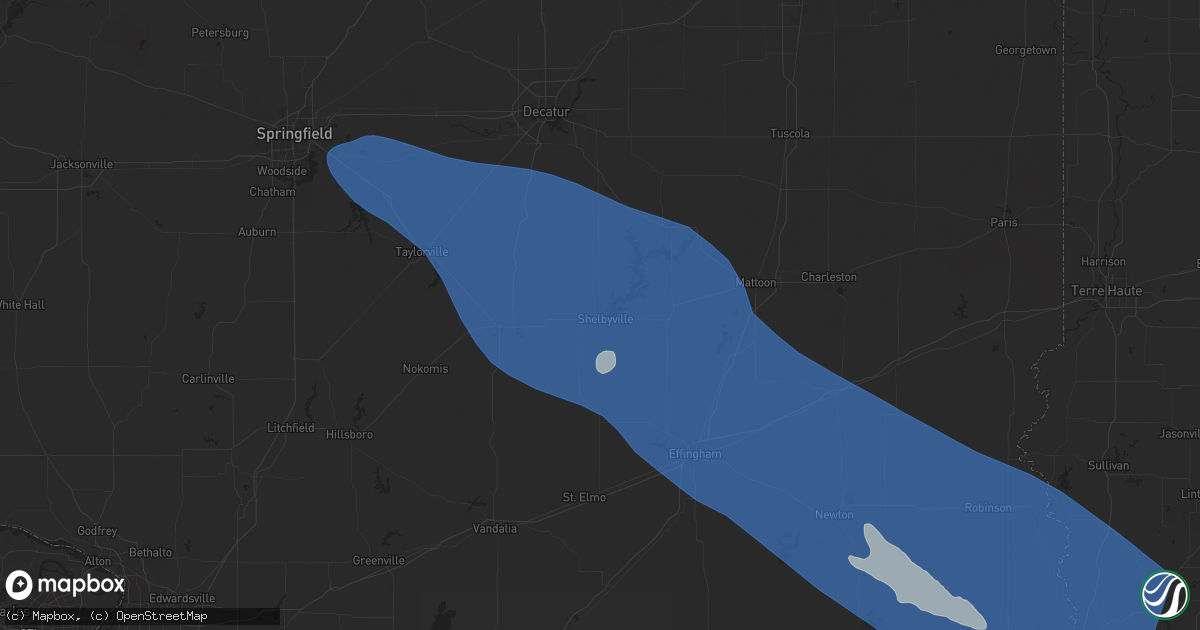 Hail map in Shelbyville, IL on July 30, 2024