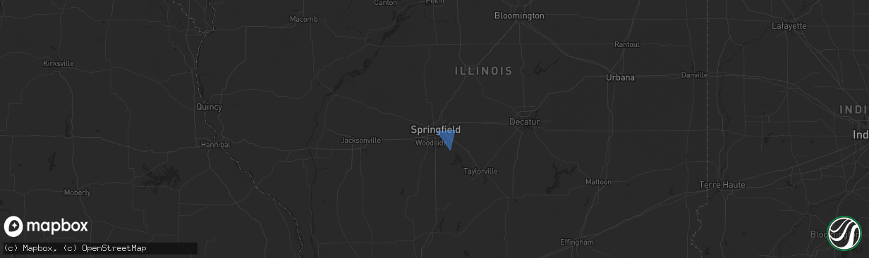 Hail map in Springfield, IL on July 30, 2024