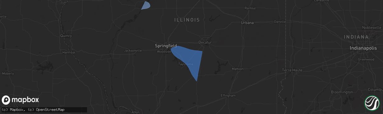 Hail map in Stonington, IL on July 30, 2024