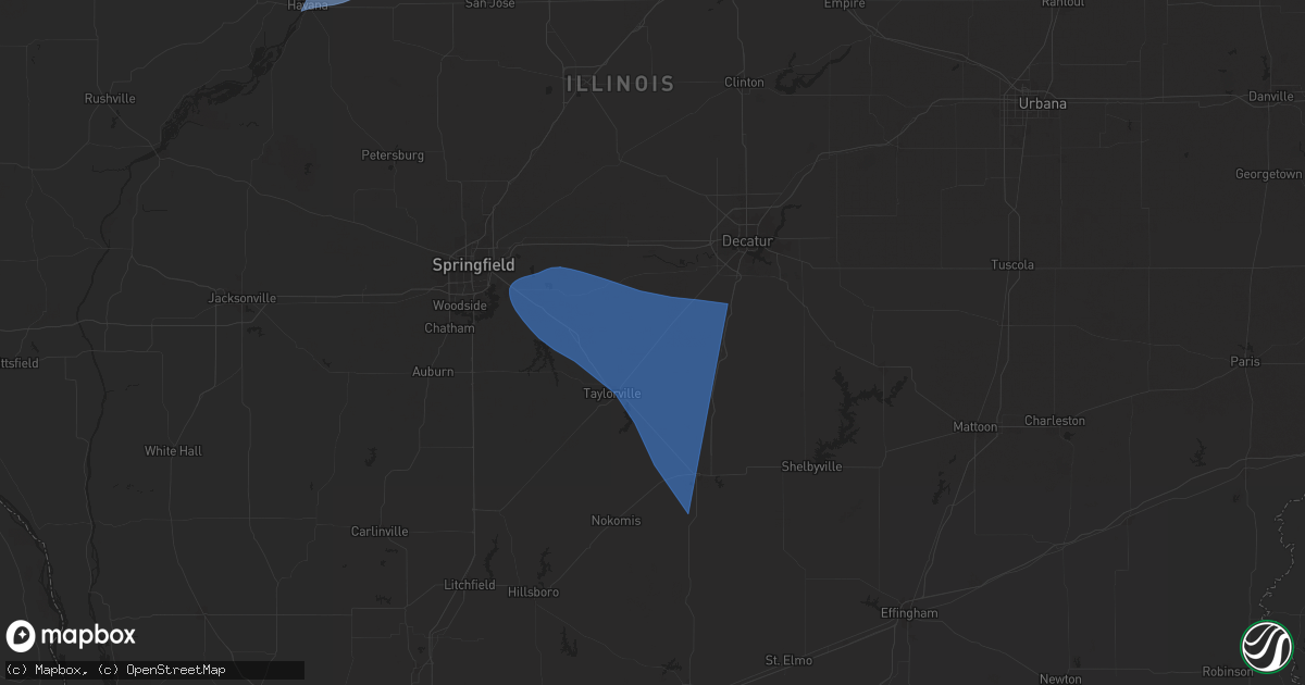 Hail map in Stonington, IL on July 30, 2024