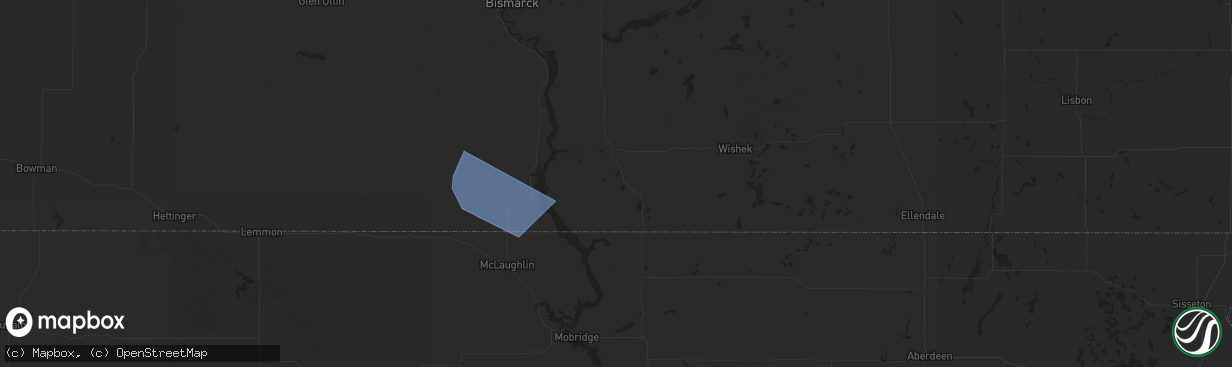 Hail map in Strasburg, ND on July 30, 2024