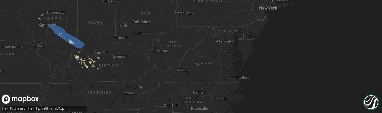 Hail map in Virginia on July 30, 2024