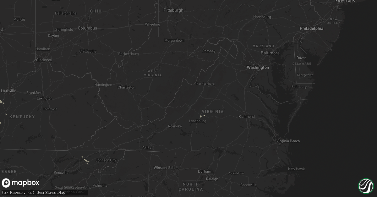 Hail map in Virginia on July 30, 2024