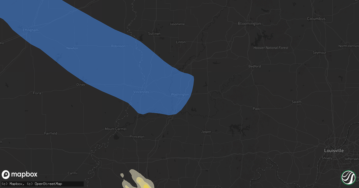Hail map in Washington, IN on July 30, 2024