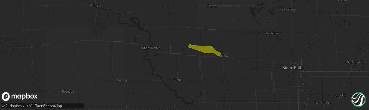 Hail map in White Lake, SD on July 30, 2024