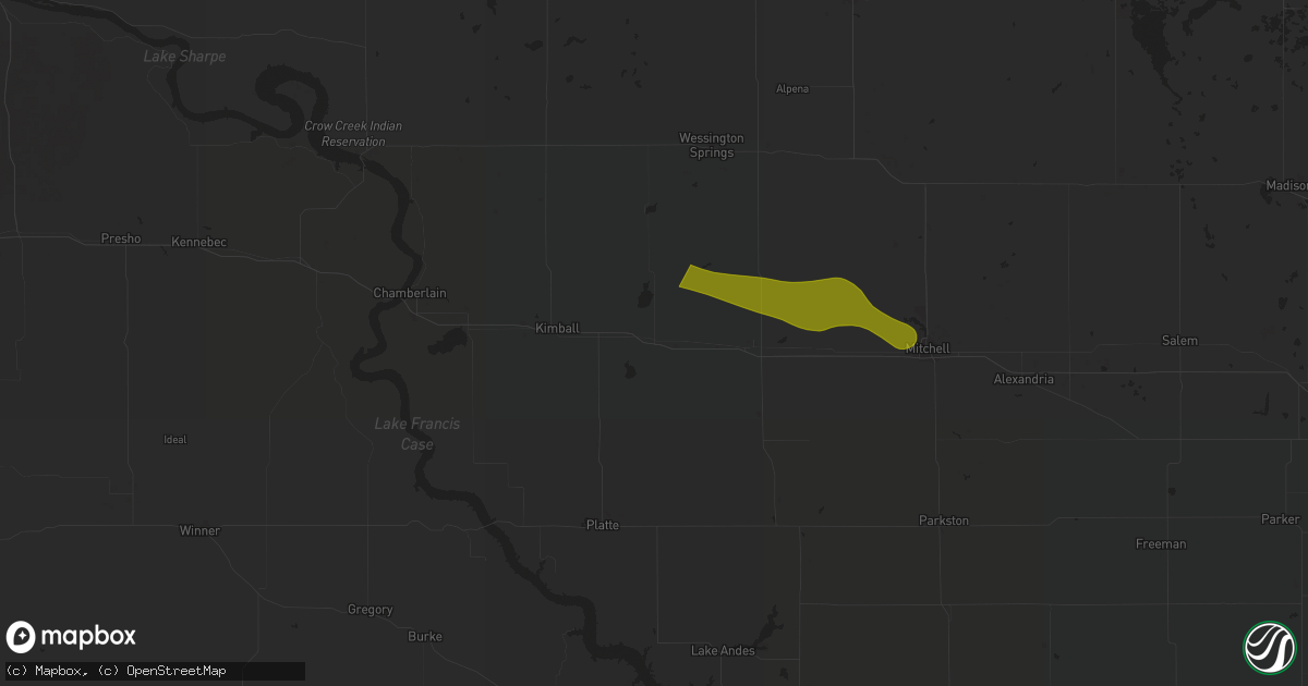 Hail map in White Lake, SD on July 30, 2024