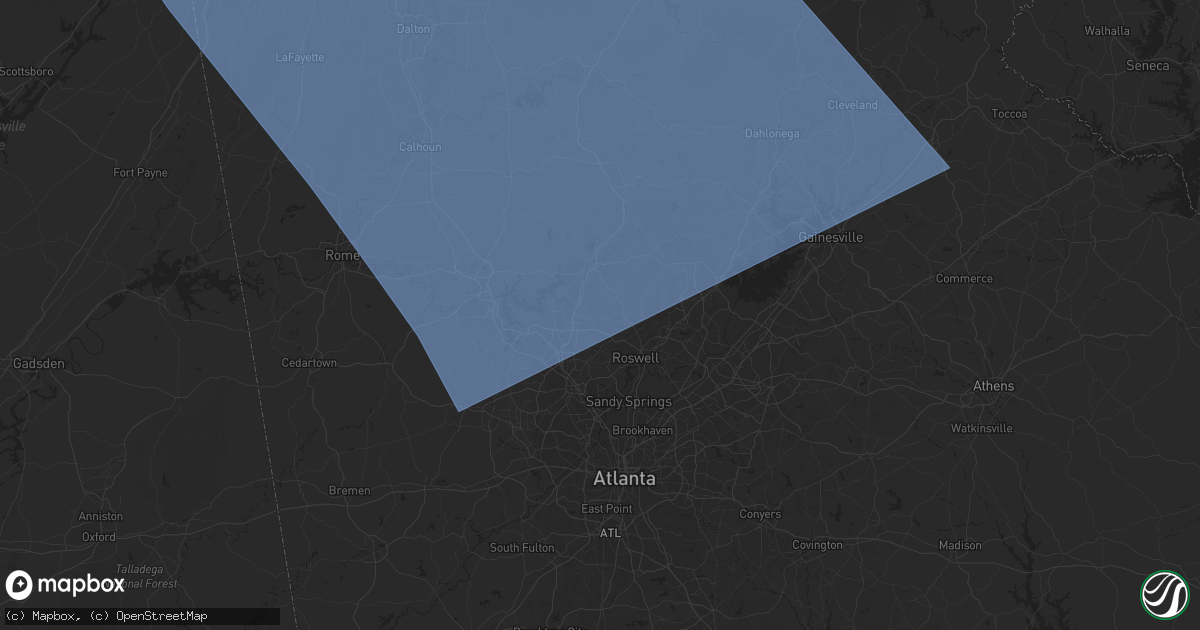 Hail map in Woodstock, GA on July 30, 2024