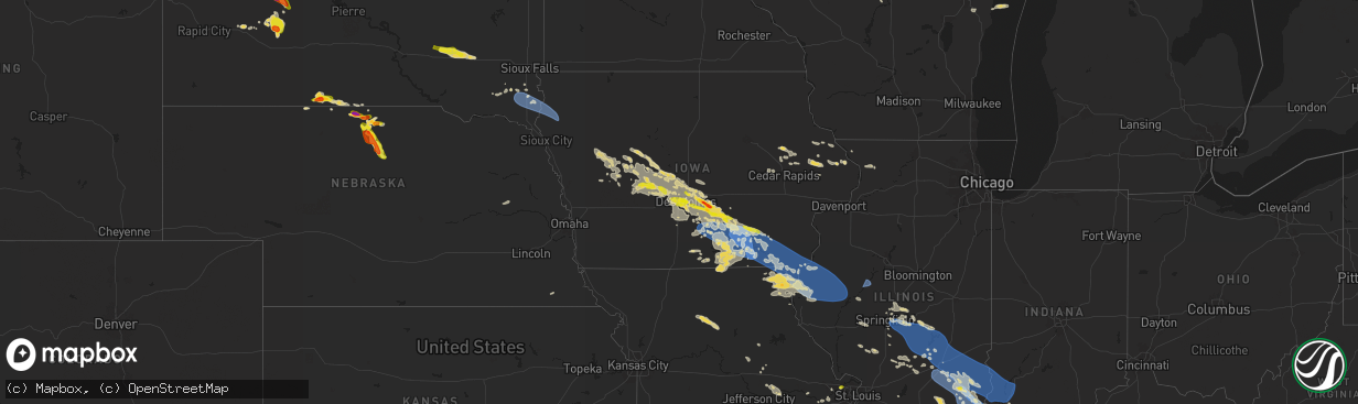 Hail map on July 30, 2024