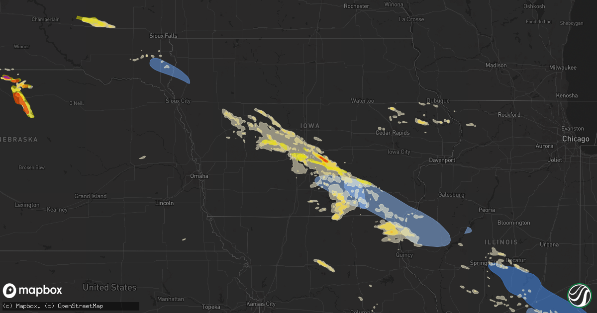 Hail map on July 30, 2024