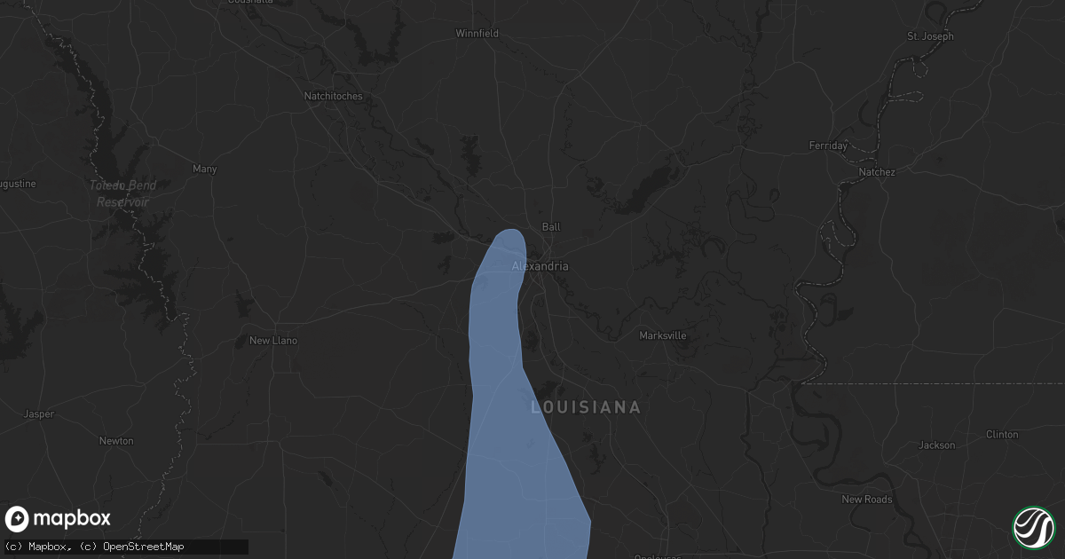 Hail map in Alexandria, LA on July 30, 2025
