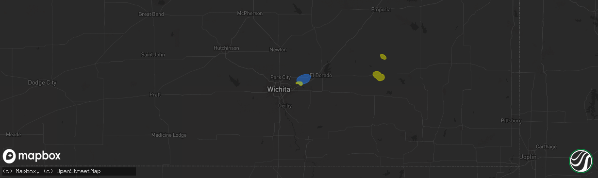 Hail map in Andover, KS on July 30, 2025