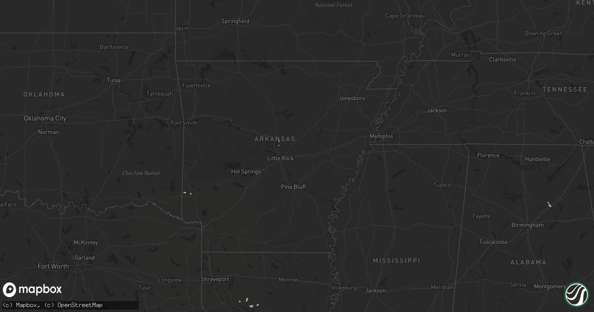 Hail map in Arkansas on July 30, 2025