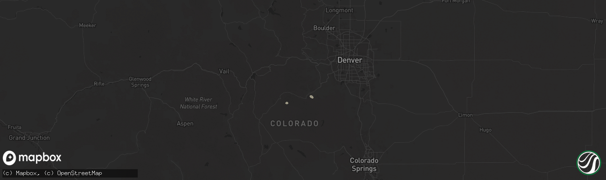 Hail map in Bailey, CO on July 30, 2025