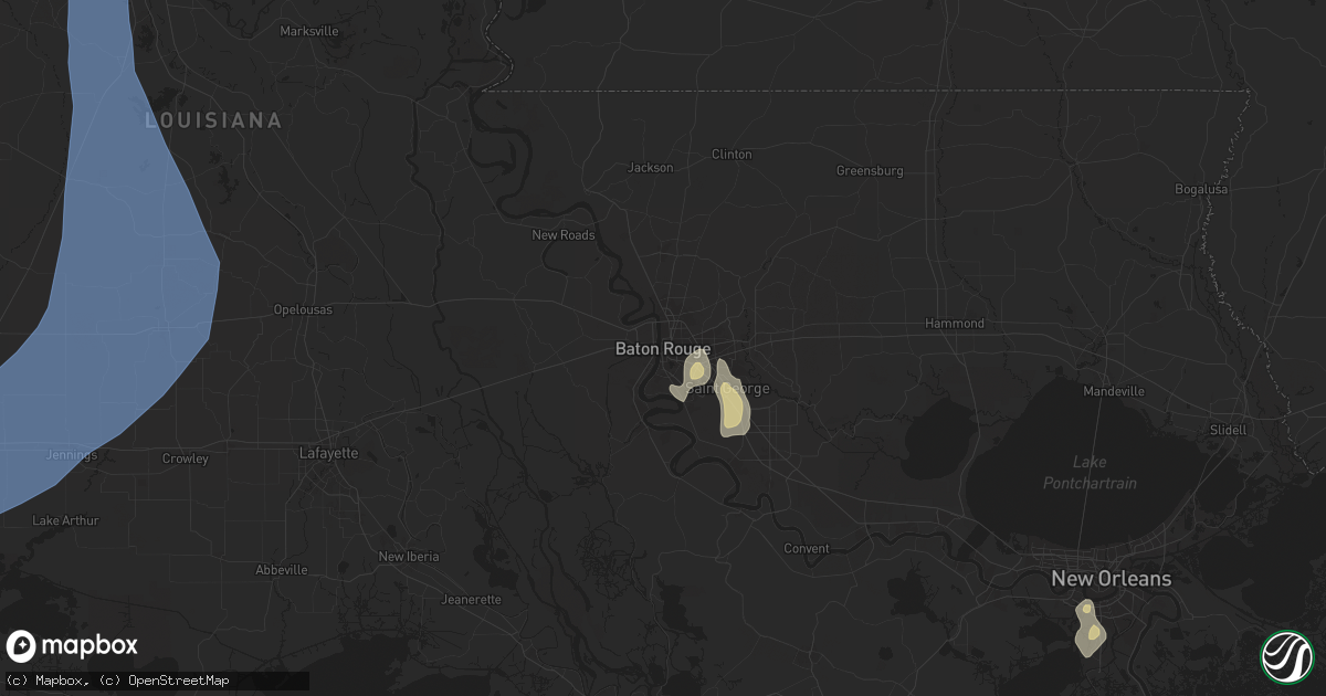 Hail map in Baton Rouge, LA on July 30, 2025