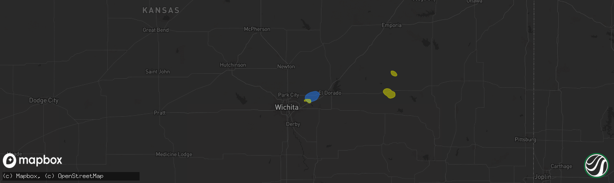Hail map in Benton, KS on July 30, 2025