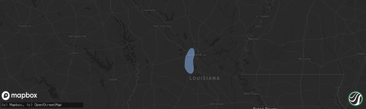 Hail map in Boyce, LA on July 30, 2025