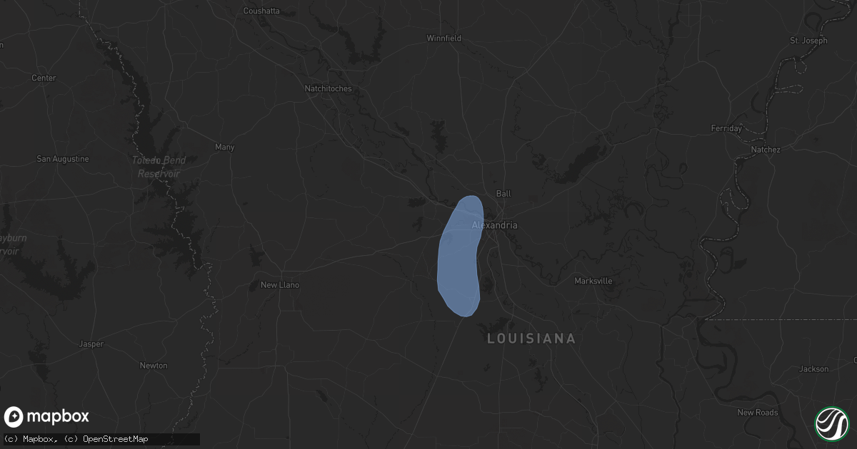 Hail map in Boyce, LA on July 30, 2025