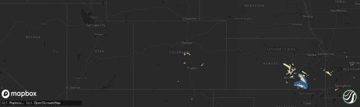 Hail map in Colorado on July 30, 2025