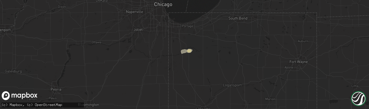 Hail map in Demotte, IN on July 30, 2025