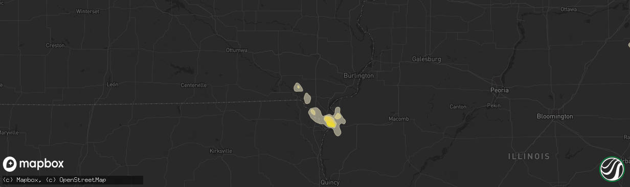 Hail map in Donnellson, IA on July 30, 2025