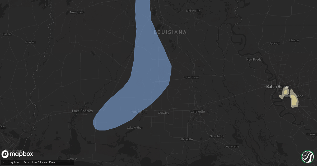 Hail map in Eunice, LA on July 30, 2025
