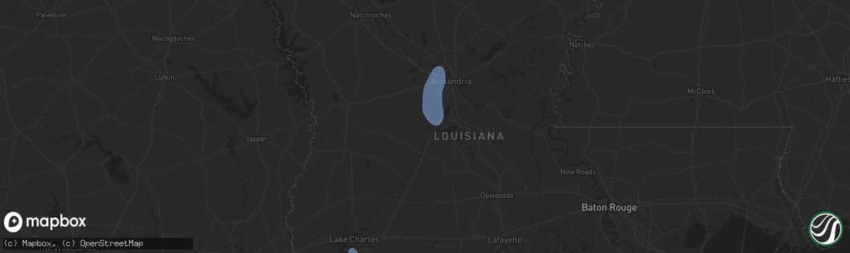 Hail map in Glenmora, LA on July 30, 2025