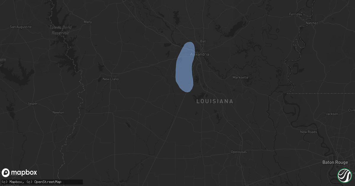 Hail map in Glenmora, LA on July 30, 2025
