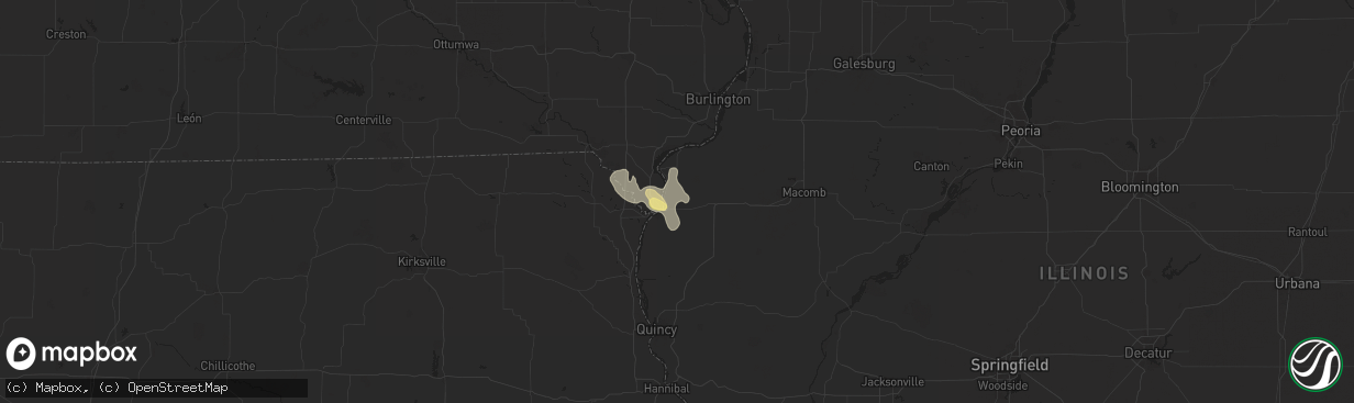 Hail map in Hamilton, IL on July 30, 2025