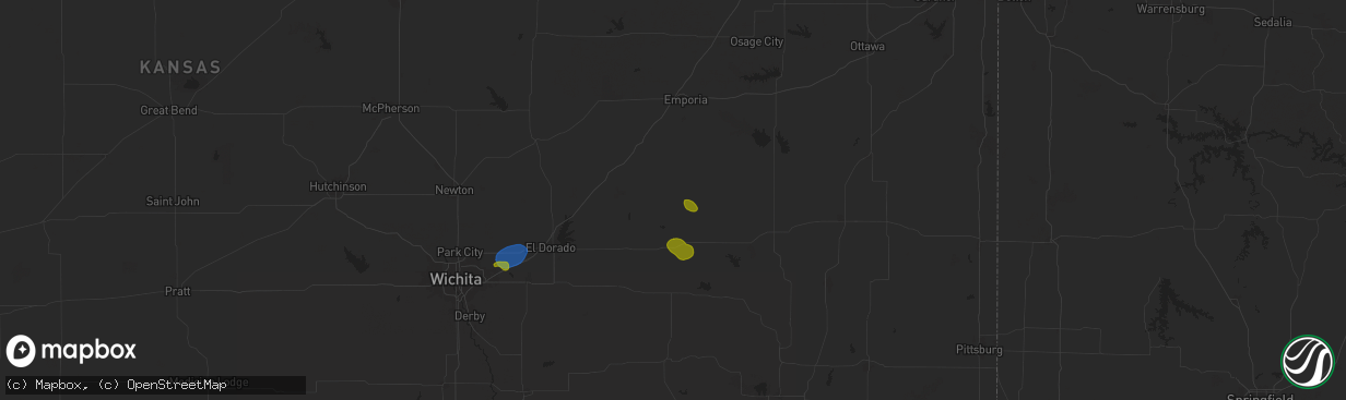 Hail map in Hamilton, KS on July 30, 2025