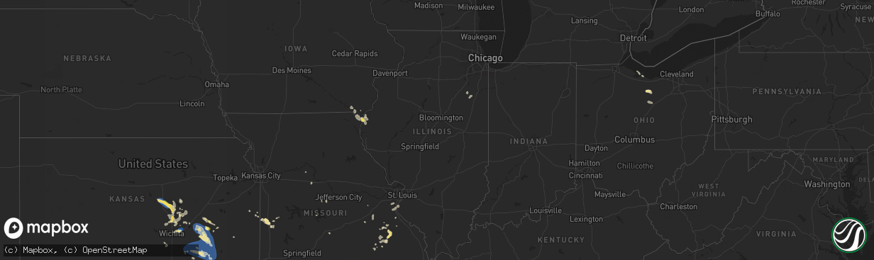 Hail map in Illinois on July 30, 2025
